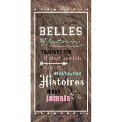 DECO WORD Image Contrecollée 40x20 Cm Les Plus Belles Histoires