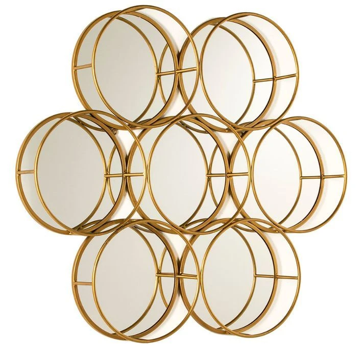 Décor Mural Multi-cercles Miroir Et Métal Doré Kaïra L 112 X H 83 X P 3 Cm 1 Décor Mural Multi-cercles Miroir Et Métal Doré Kaïra L 112 X H 83 X P 3 Cm