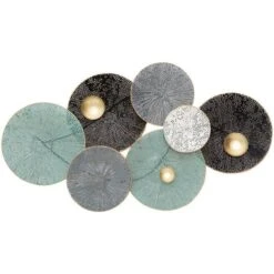 Décoration Murale En Métal Nénuphar - 90 X 50 Cm