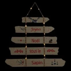 FEERIC LIGHTS & CHRISTMAS Décoration A Suspendre Intérieur Pancarte Sapin - H 80 Cm