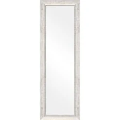 Miroir Peint A La Main 30x120 Cm Bombada - Blanc Et Or