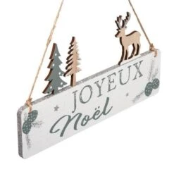 Pancarte Bois Noël Renne - L29 Cm -Décor Soldes Boutique pancarte bois noel renne l29 cm 3560237540115 929979